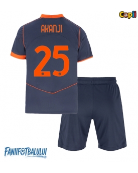 Inter Milan Manuel Akanji #25 Echipament de Fotbal Replică 2025-26 Copii Treilea (+ Șorturi)